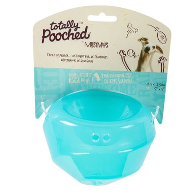 Messy Mutts "Totally Pooched - Stuff'n Wobble" - Balle interactive pour chien, 5 po / Bleue