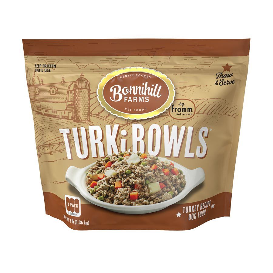 Fromm Bonnihill &quot;TURKiBOWLS&quot; - Nourriture cuite congelée pour chien / Dinde - Sac 3 x 16 oz
