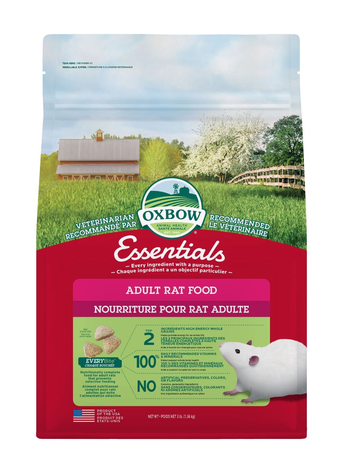 Oxbow Essentials - Nourriture pour rat adulte / 3 lb