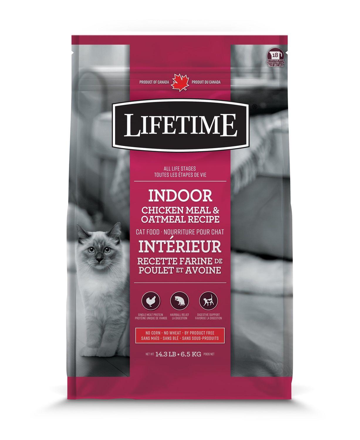 Lifetime Nourriture Pour Chat D&#39;intérieur, Poulet/avoine 6.5 Kg