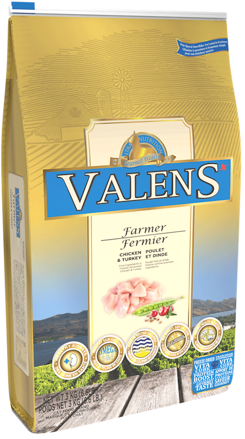 Valens - Chat toutes étapes de vie fermier/Poulet &amp; dinde / 1.36 kg ( 3 lb)
