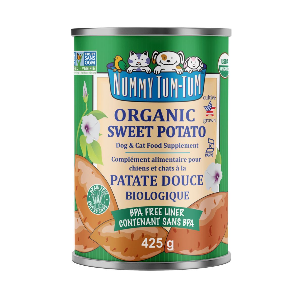 Nummy Tum-Tum - Complément alimentaire pour chien et chat / Patate douce biologique, 425gr