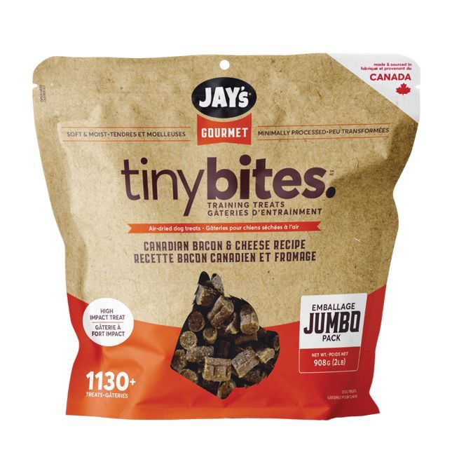 Jay&#39;s Gourmet Tiny Bites - Gâteries pour chien, Bacon canadien et fromage / 908 g (2 lb), Format: 908 g (2 lb)