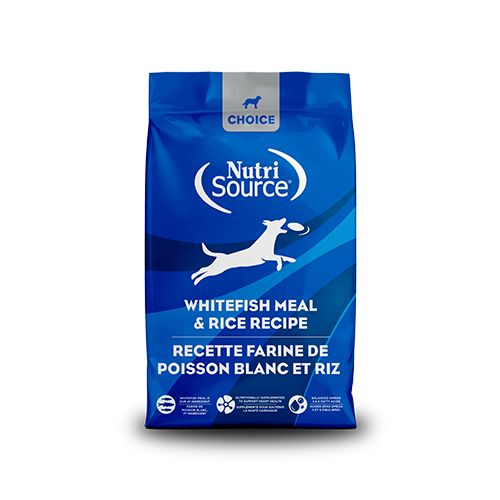 Nutrisource Choice - Nourriture sèche pour chien, toutes races / Poisson blanc et riz / 40 lb