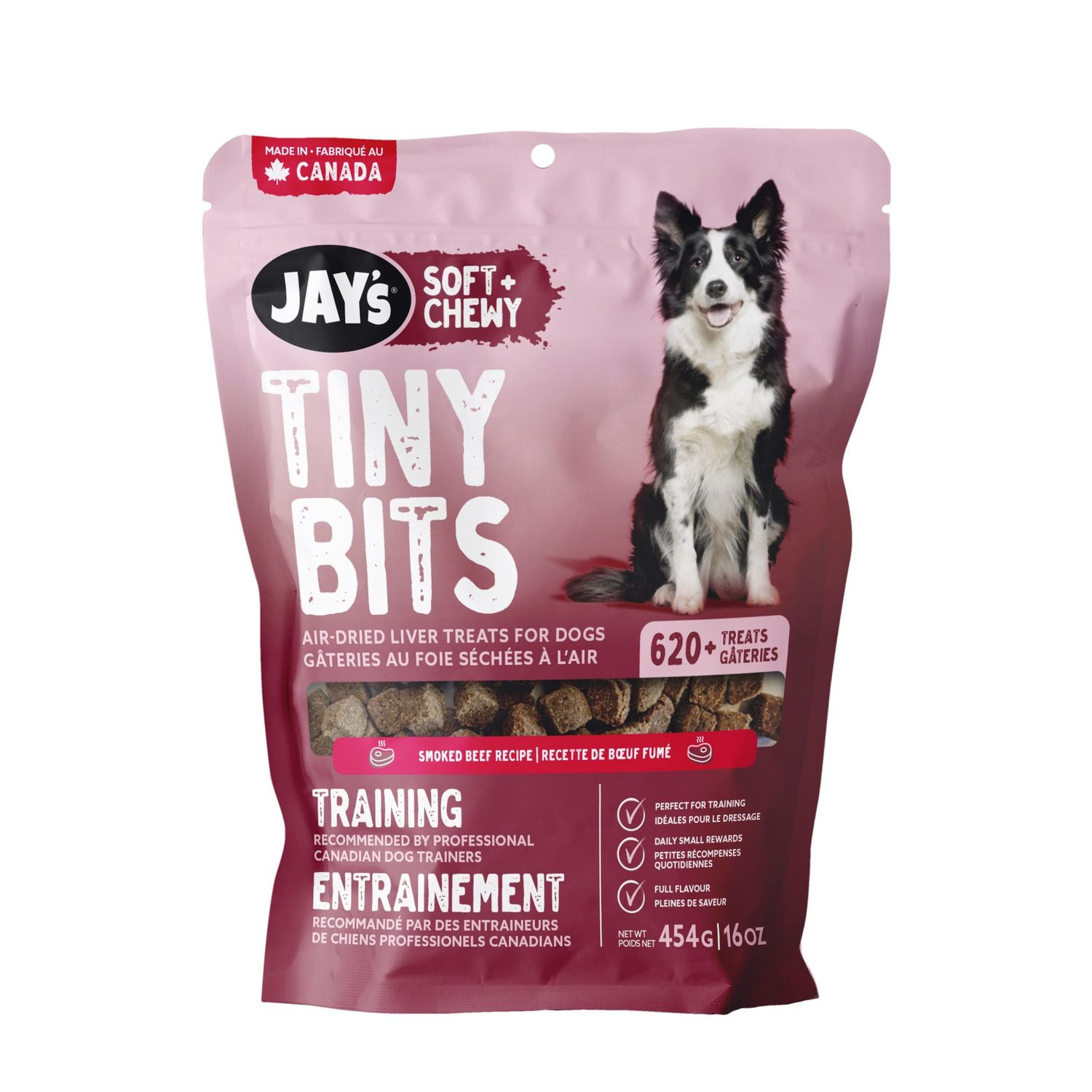 Jay&#39;s Tiny Bits - Gâteries d&#39;entraînement / Bœuf fumé, Format: 454 g
