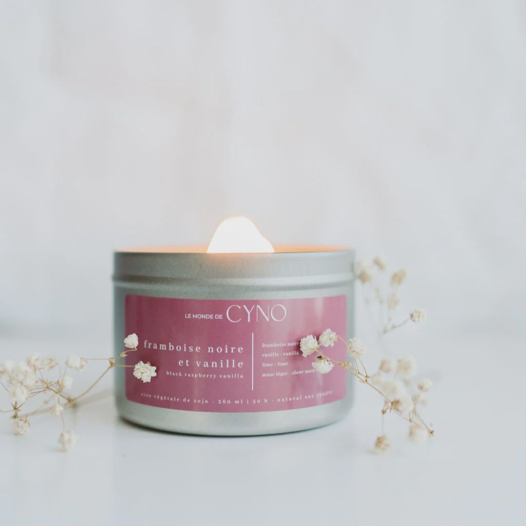 Cyno bougie de soya - Framboise noire &amp; Vanille / 360 ml