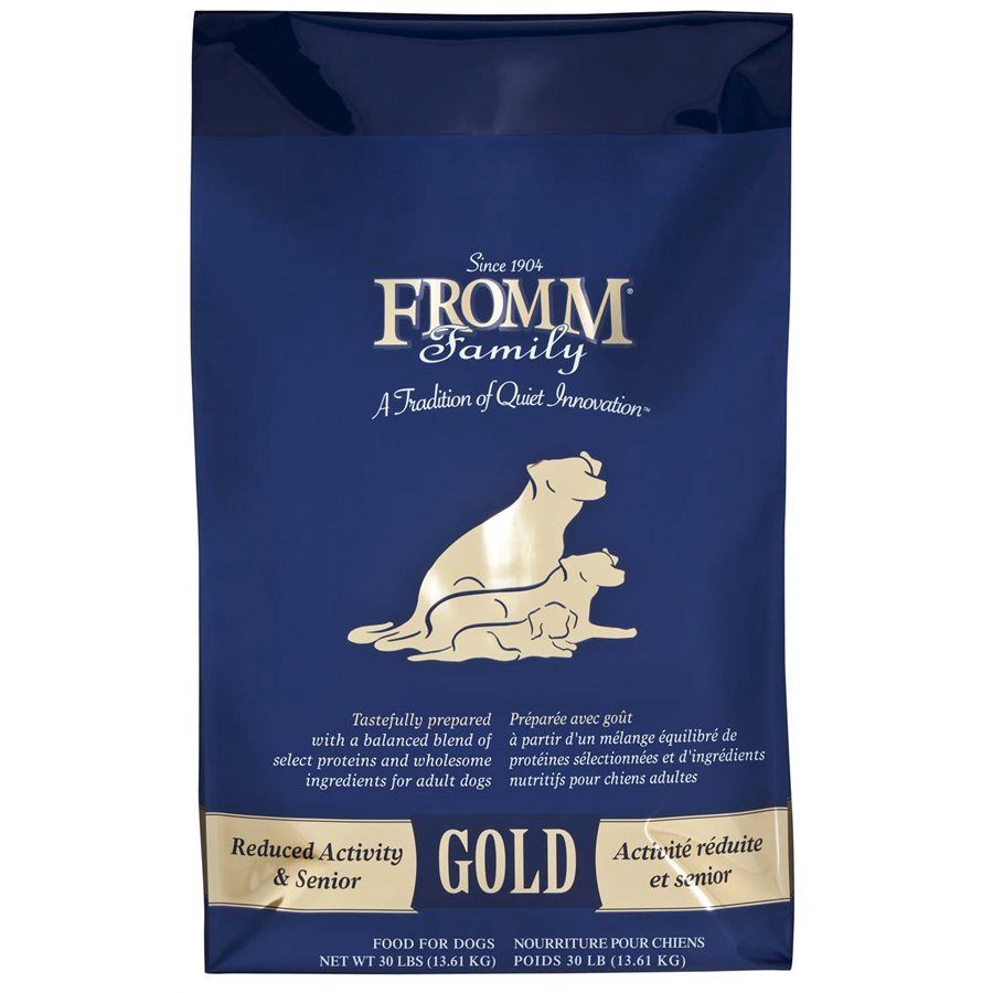 Fromm Gold - Chien sénior ou moins actif / Poulet, Format: 30 LB (13.6 KG)