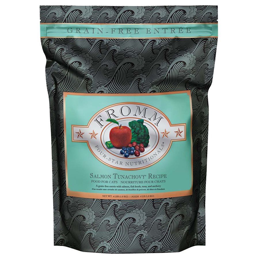Fromm Four-Star Chat - Toutes étapes de vie / Saumon Tunachovy sans grains, Format: 4 LB (1.8 KG)