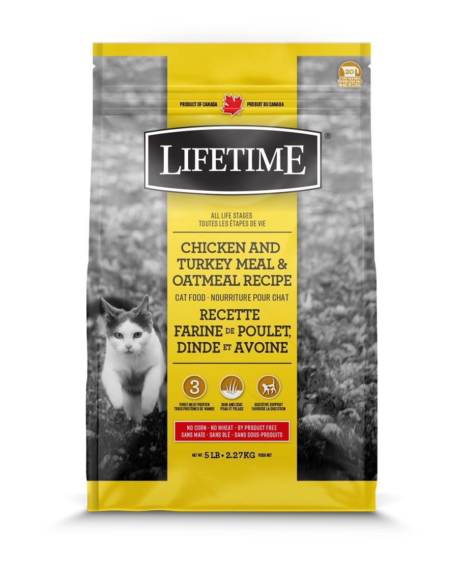 Lifetime - Chat toutes étapes de vie/Poulet, dinde &amp; avoine, Format: 2.27 kg (5 lb)