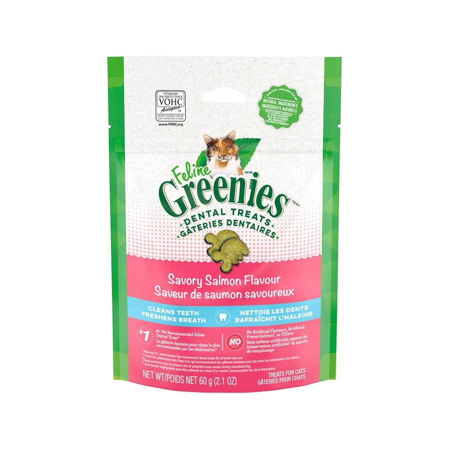 Greenies - Gâteries dentaires pour chats / Saumon, Format: 2.1 oz (60 g)