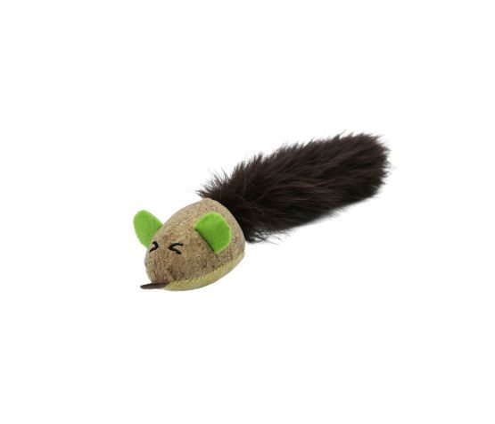 Bud'z - Jouet pour chat / Souris à queue soyeuse 10", Colour: Liège
