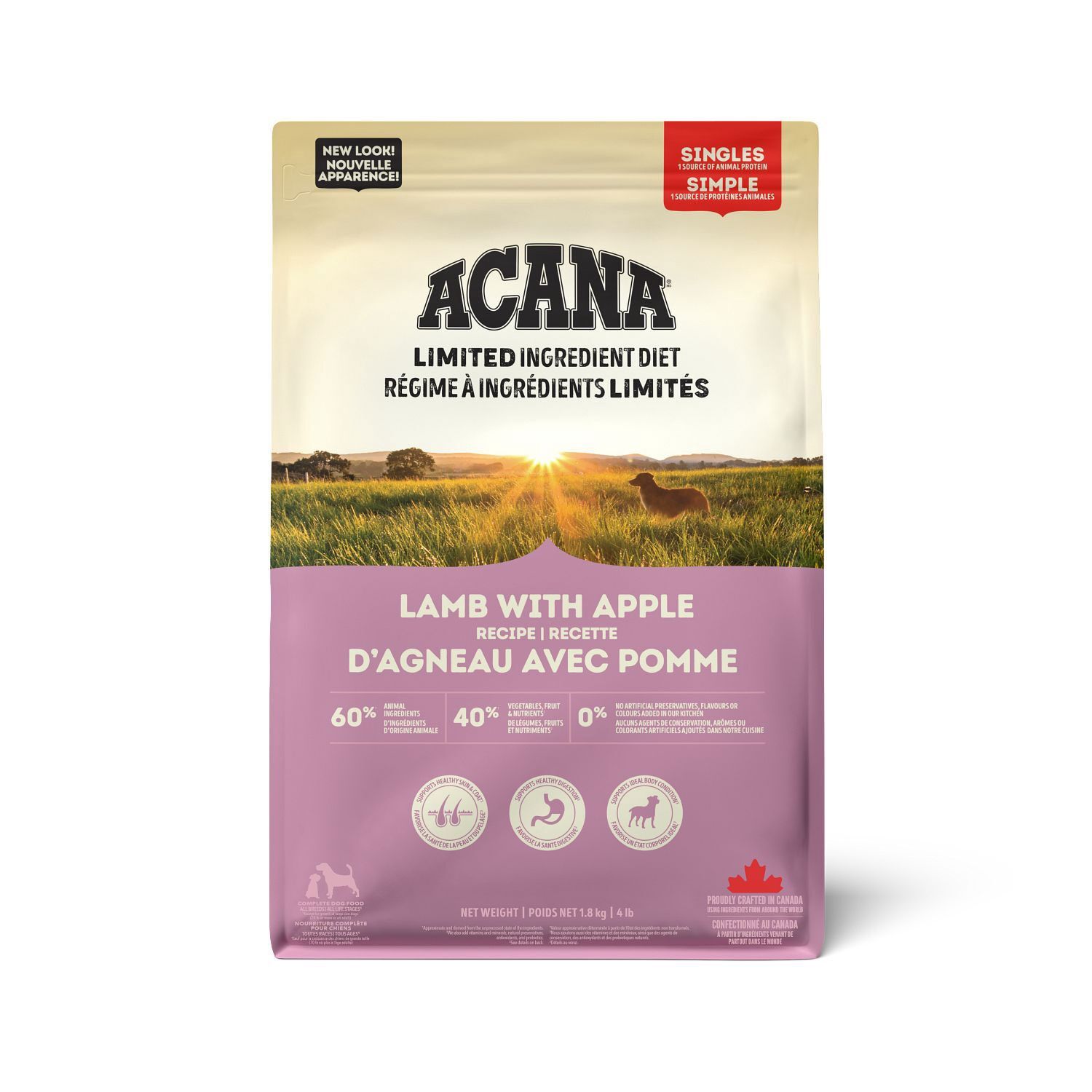 Acana Singles - Nourriture pour chien / Agneau &amp; Pomme, Format: 1.8 kg