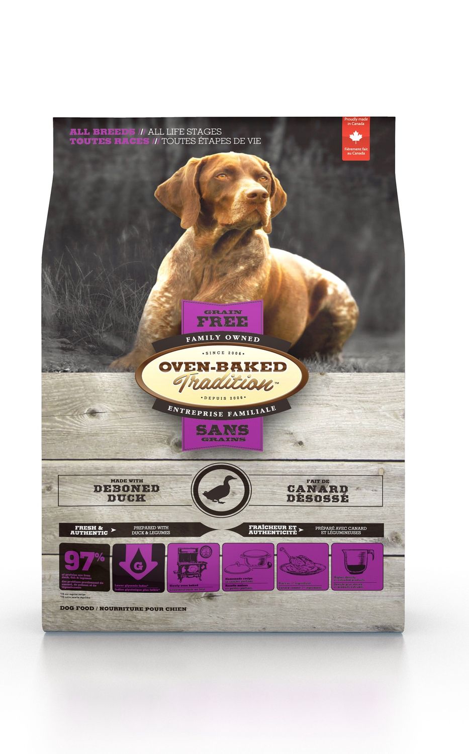 OBT - Chien toutes étapes de vie / Canard sans grains - 23 lb