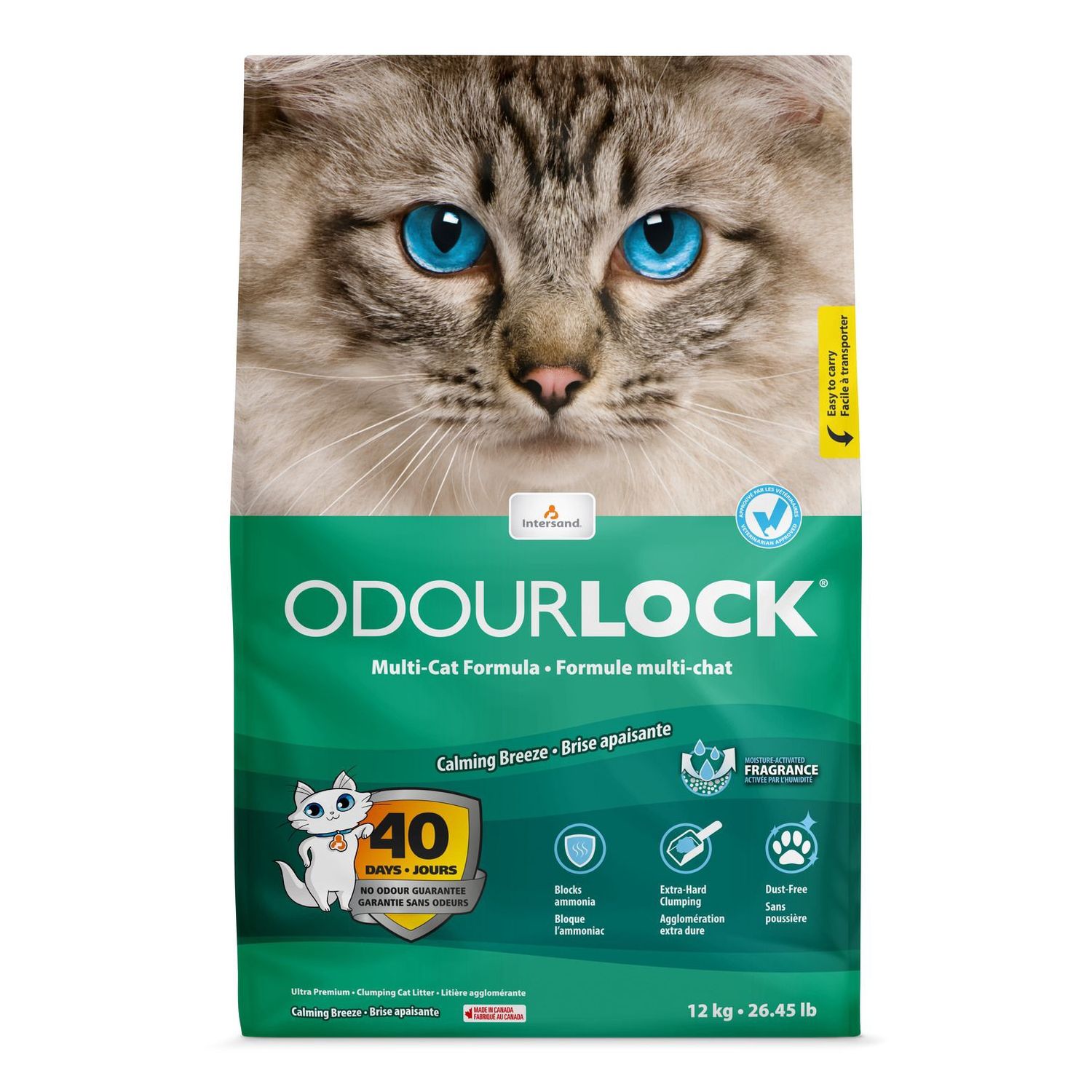 OdourLock - Litière agglomérante / Brise apaisante -12 kg
