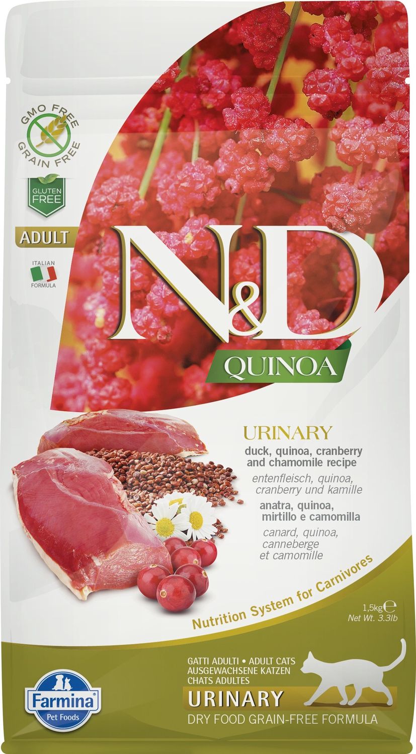 Farmina N&amp;D Quinoa - Nourriture urinaire pour chat / Canard sans grains - 3.3 lb