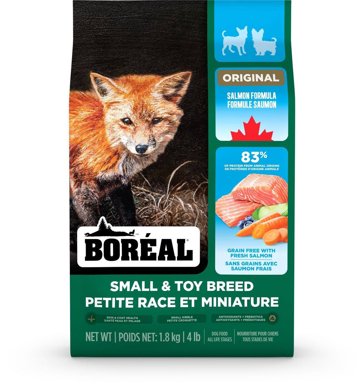 Boréal Original chien miniature et petite race - Saumon sans grains, Format: 1.8 kg (4 lb)