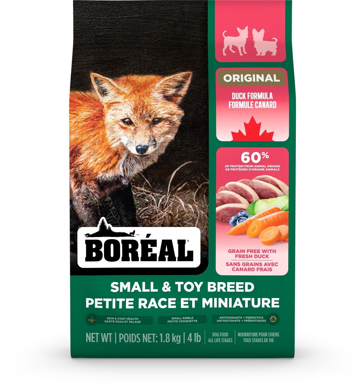 Boréal Original chien miniature et petite race - Canard sans grains, Format: 1.8 kg (4 lb)