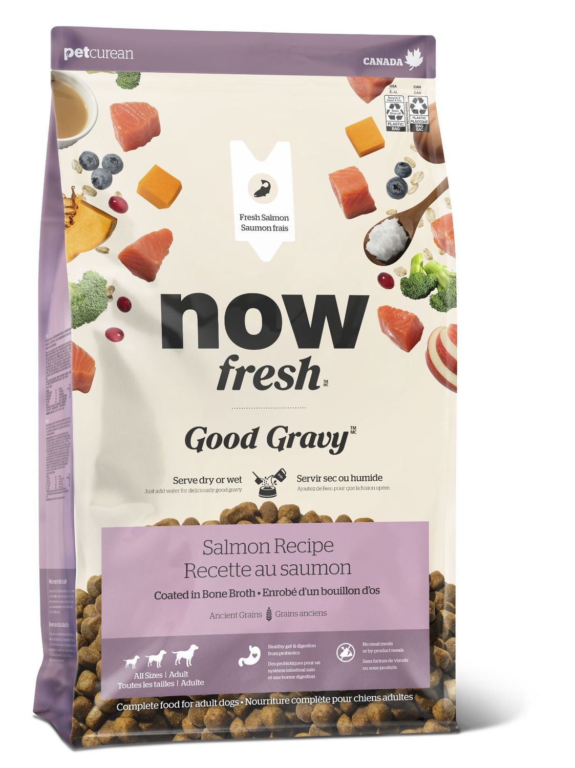 Now Fresh Good Gravy - Nourriture chien adulte / Saumon &amp; Grains anciens, 22 lb