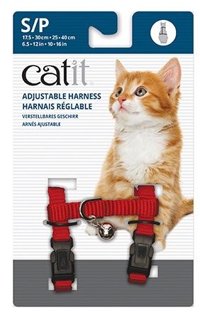 Catit - Harnais en nylon pour chat / Petit, Couleur: Rouge