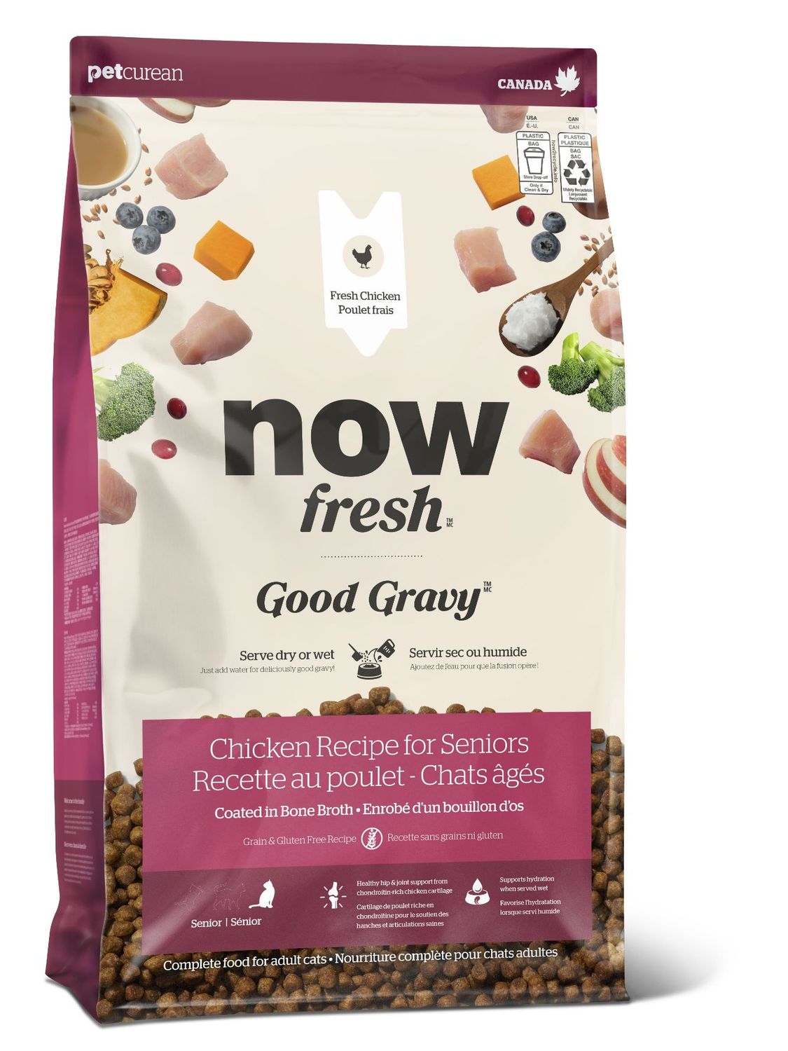 Now Fresh Good Gravy - Nourriture chat sénior / Poulet sans grains 3 lb