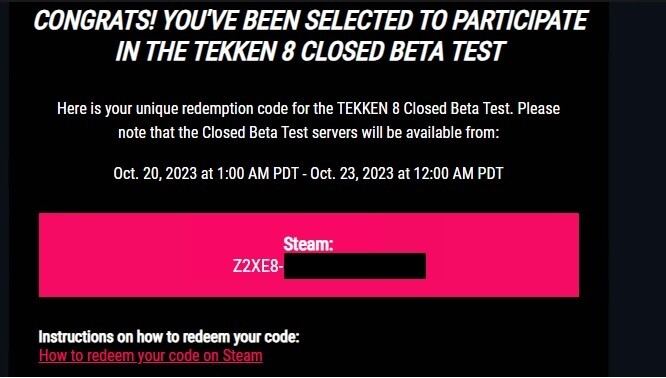 Tekken 8 CBT Beta - STEAM CODE