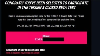 Tekken 8 CBT Beta - STEAM CODE