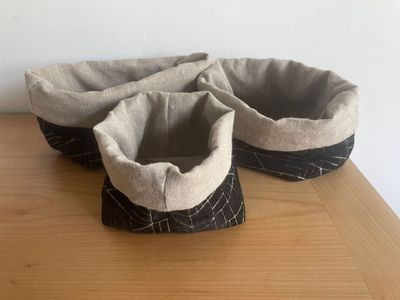 LOT DE 3 PANIERES NOIRES