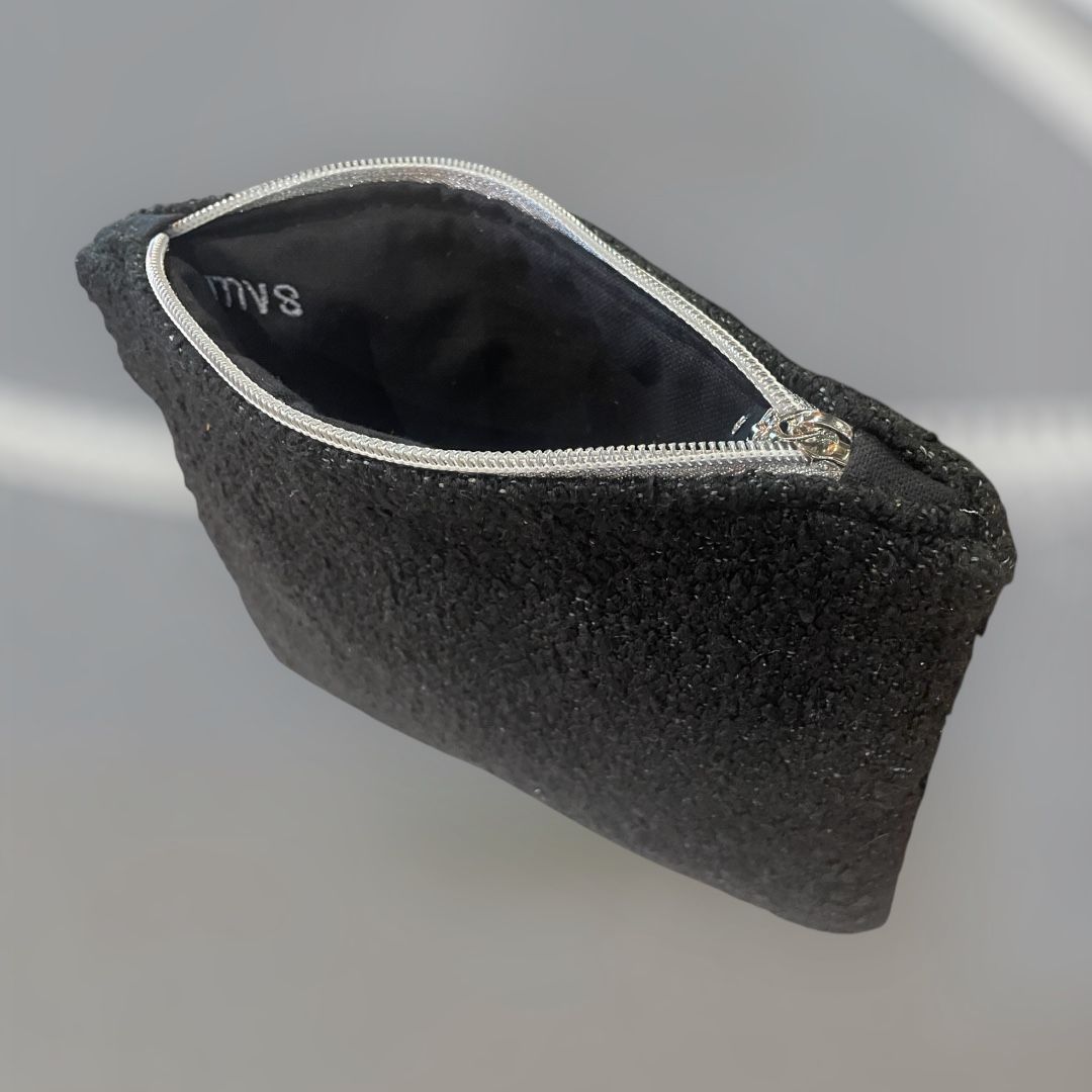 POCHETTE TISSU BOUCLETTES NOIRE