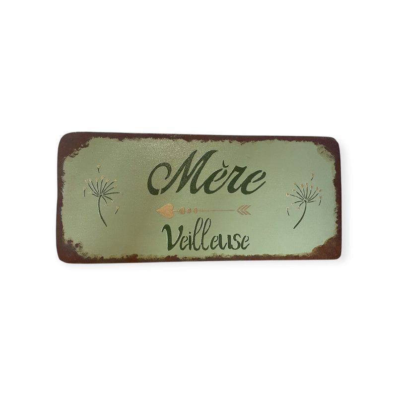 PLAQUE EMAILLE "MERE VEILLEUSE"