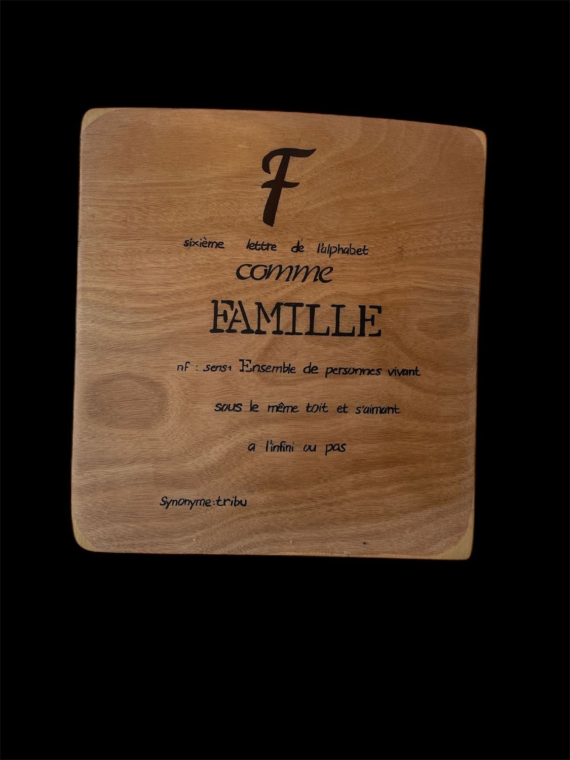PLAQUE DECORATIVE BOIS "FAMILLE"