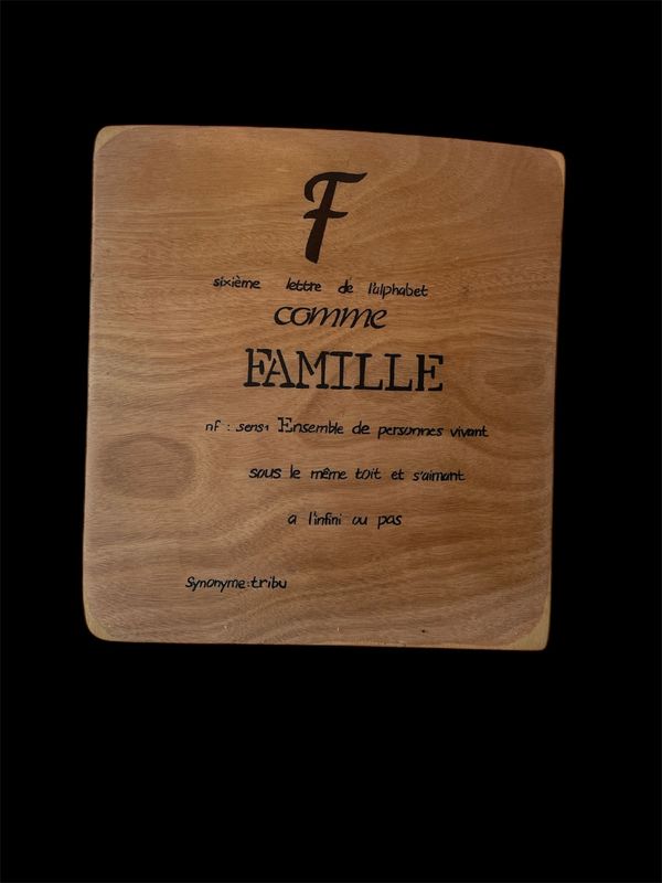 PLAQUE DECORATIVE BOIS "FAMILLE"