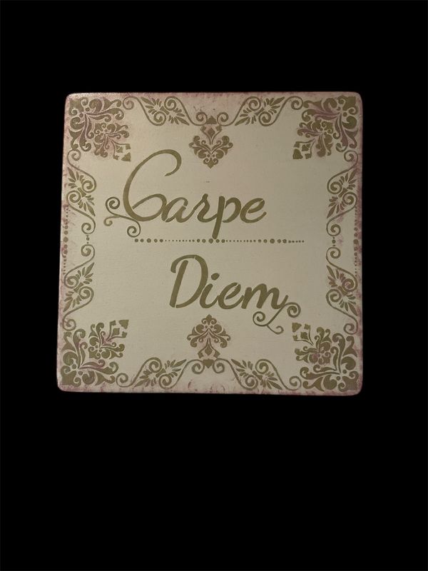 PLAQUE DECORATIVE BOIS "CARPE DIEM"