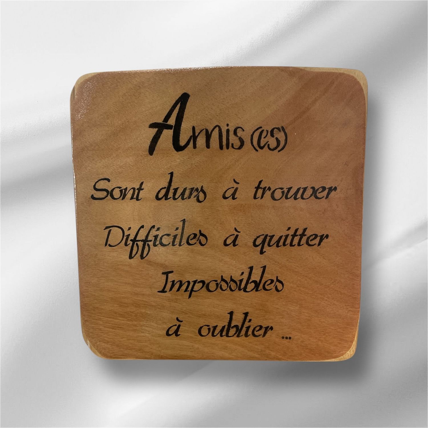 PLAQUE DECORATIVE BOIS "LES AMIS"