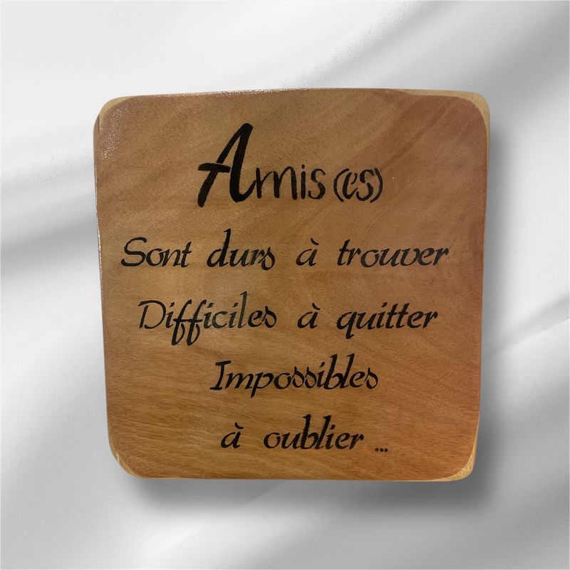 PLAQUE DECORATIVE BOIS "LES AMIS"