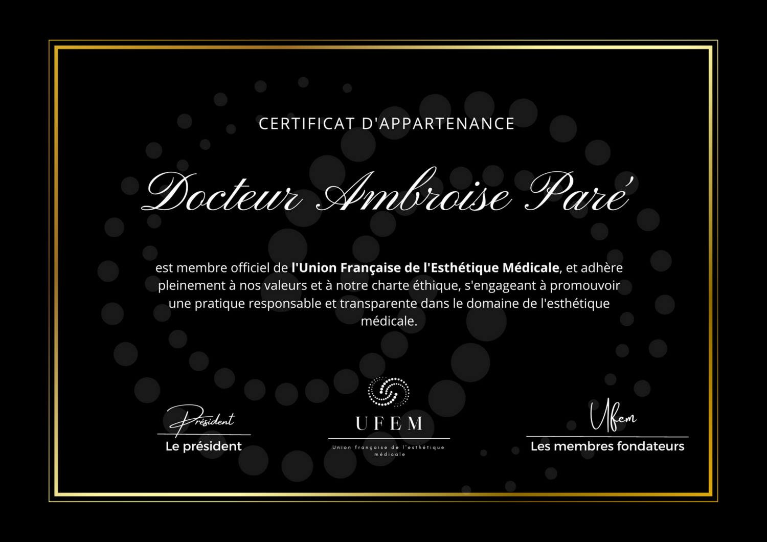 Certificat UFEM