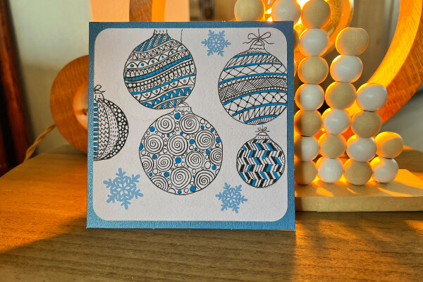 Carte de voeux motifs Zentangle