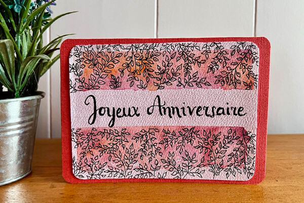 Carte anniversaire aquarelle fleurie