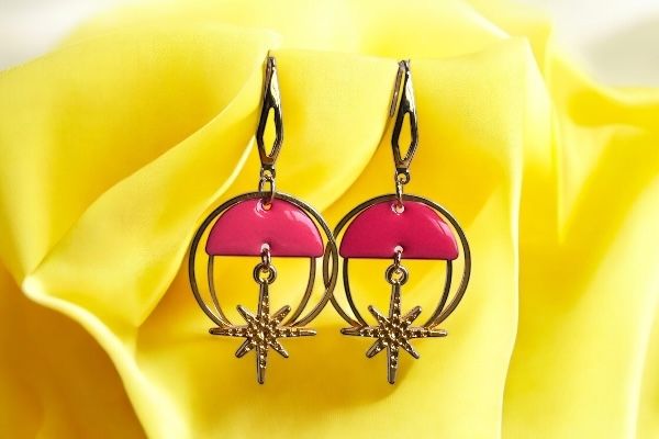 Boucles d'oreilles 'Fuchsia céleste'