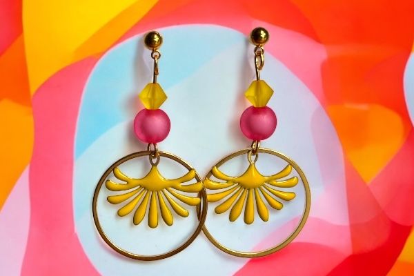 Boucles d'oreilles 'Fleur solaire'