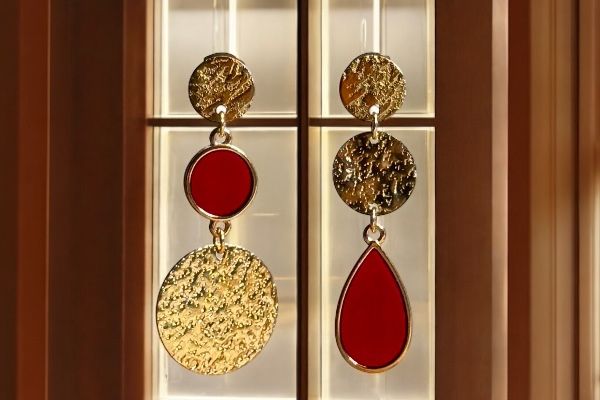 Boucles d’oreilles ‘Jeu de textures’