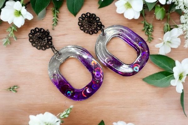 Boucles d’oreilles ‘Élément coloré’