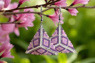 Boucles d’oreilles ‘Triangle satiné’