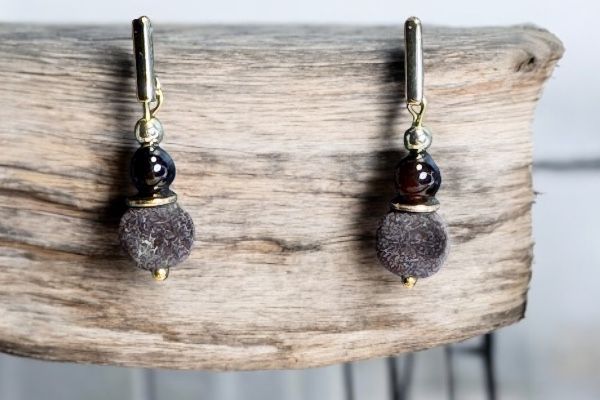 Boucles d'oreilles 'Duo chocolat'