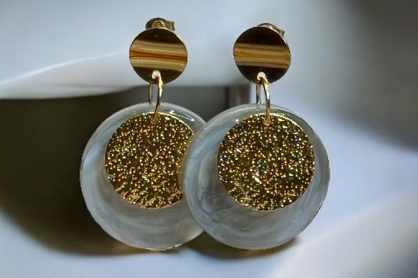 Boucles d'oreilles 'Rondeur marbrée'