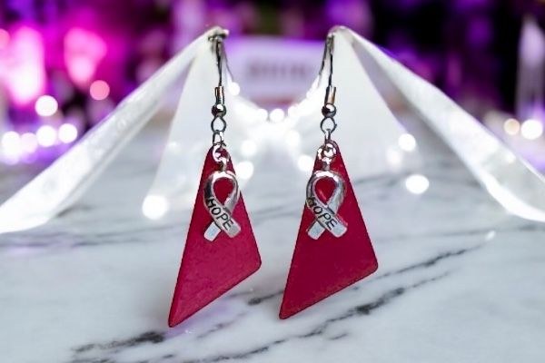 Boucles d'oreilles 'Ruban rose'