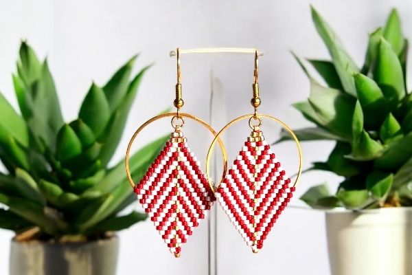 Boucles d’oreilles ‘Trame colorée’ Boucles d’oreilles ‘Trame colorée’
