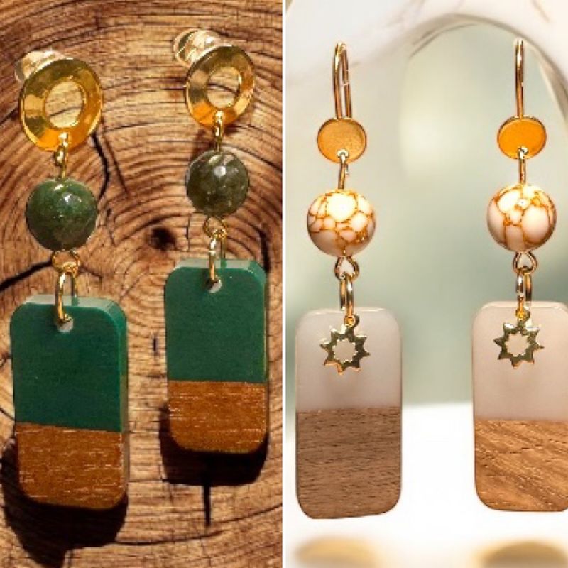 Boucles d'oreilles 'cadres colorés’