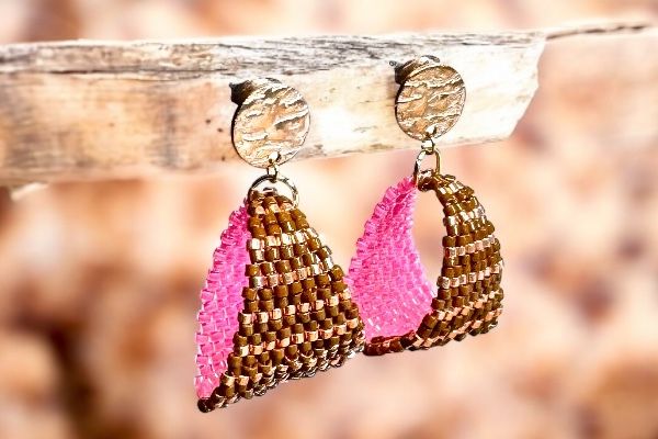 Boucles d’oreilles ‘Entrelacs chromatiques’