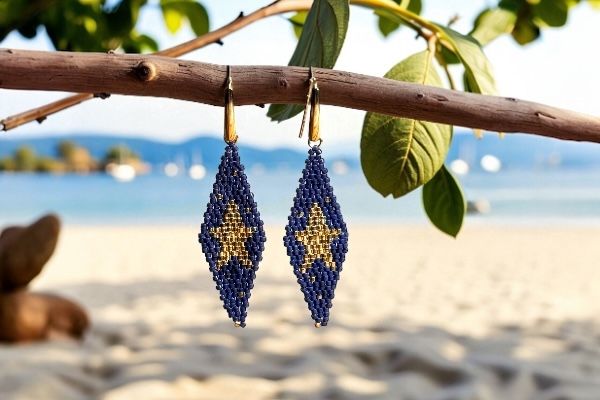 Boucles d’oreilles ‘Bleu astral’