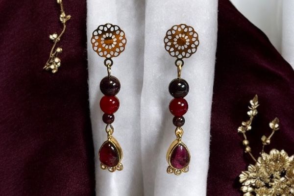 Boucles d'oreilles 'Rythme carmin’